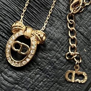 Christian Dior necklace Bow necklace crystal necklace vintage Dior necklace